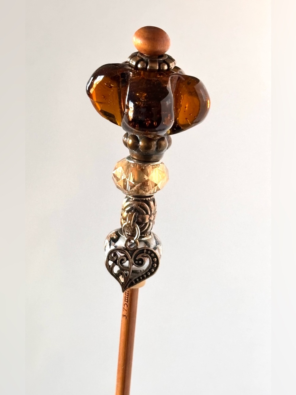 Handmade by MJ Garden Plant Stake – One-of-a-Kind Upcycled Creation